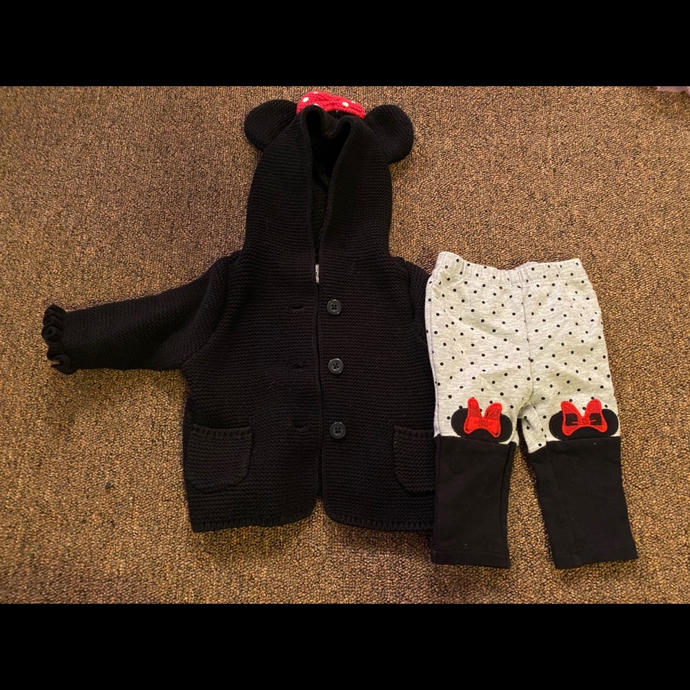 Baby gap cardigan sweater with leggings